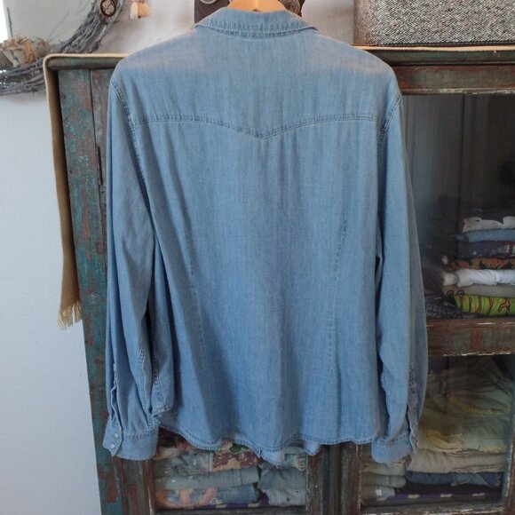 Gap Peral Snap Shirt Western with Breast Pocket XXL - Picture 2 of 5